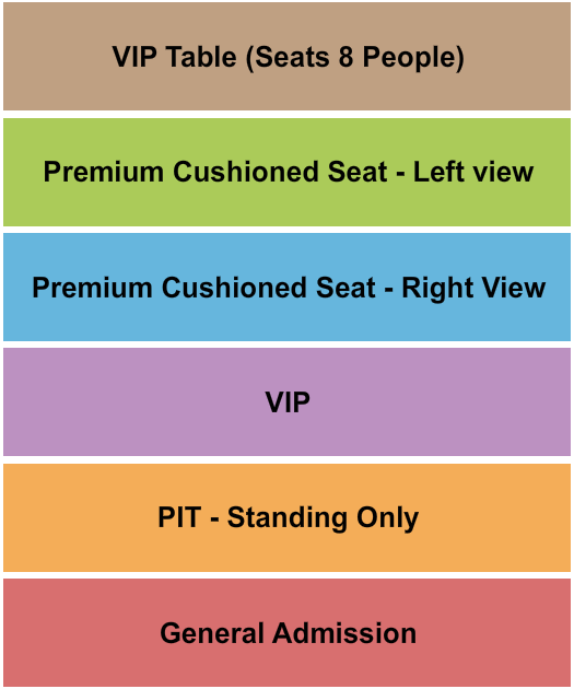 SkyWalker International Sports Complex Seating Chart: GA/Pit/VIP/Prem R-L