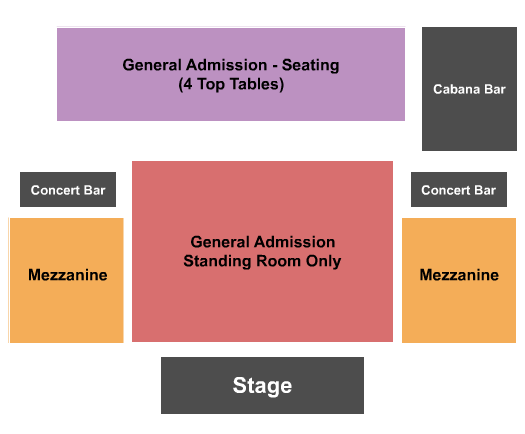 Skydeck on Broadway Seating Chart: GA/Mezz/GA Tables