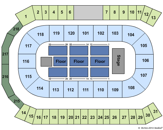 Sleeman Centre Seating Chart