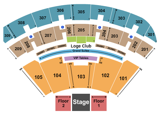 Smart Financial Centre Seating Chart: AEW