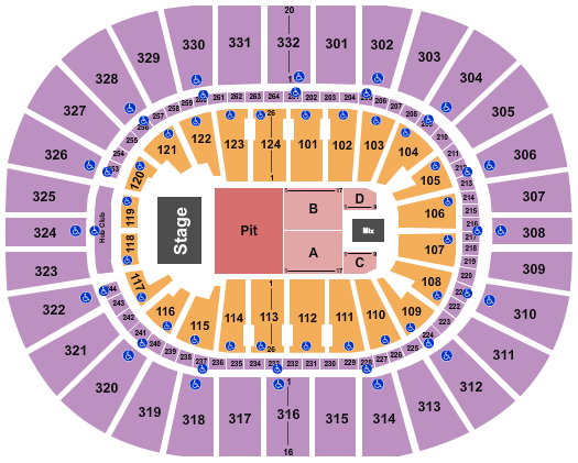 Smoothie King Center Seating Chart: Endstage Pit