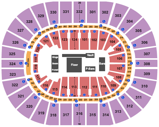 Smoothie King Center Seating Chart: Gymnastics