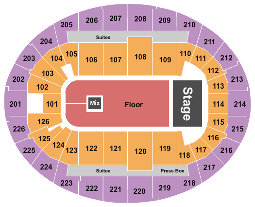 SNHU Arena Seating Chart: Endstage GA Floor 2