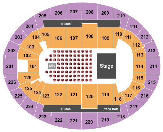 SNHU Arena Seating Chart: Endstage Tables 2