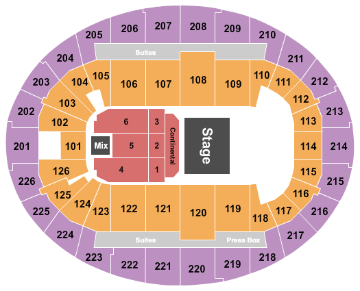 SNHU Arena Seating Chart: Half House Cont