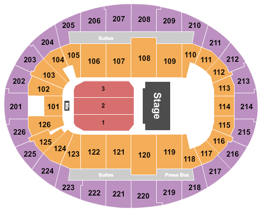 SNHU Arena Seating Chart: Half House Reserved