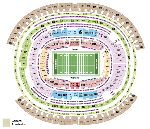 SoFi Stadium Seating Chart: Football Rows