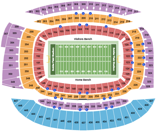 Soldier Field Stadium Seating Chart: Football