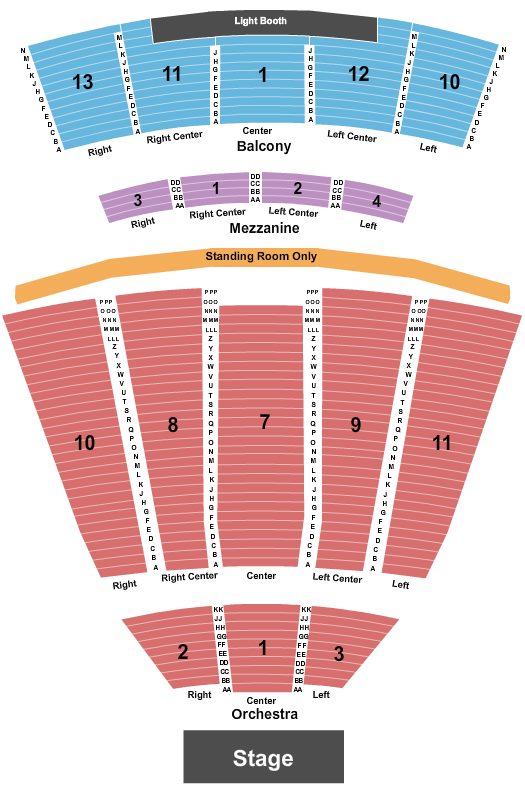 Meridian Hall Seating Chart: Endstage 2