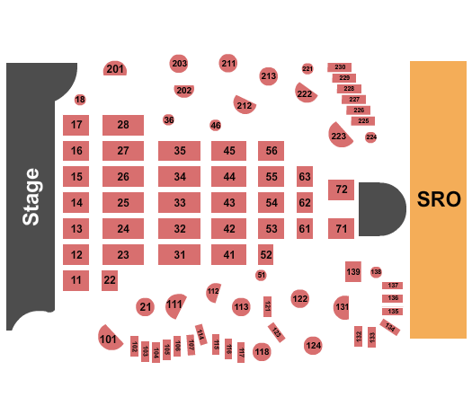 Sony Hall Seating Chart: Endstage Tables