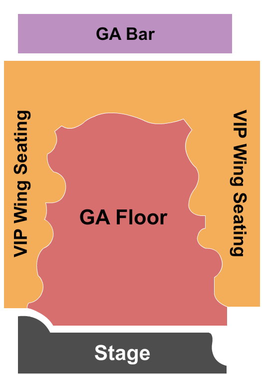 Sony Hall Seating Chart: GA Floor/VIP Wing/GA Bar