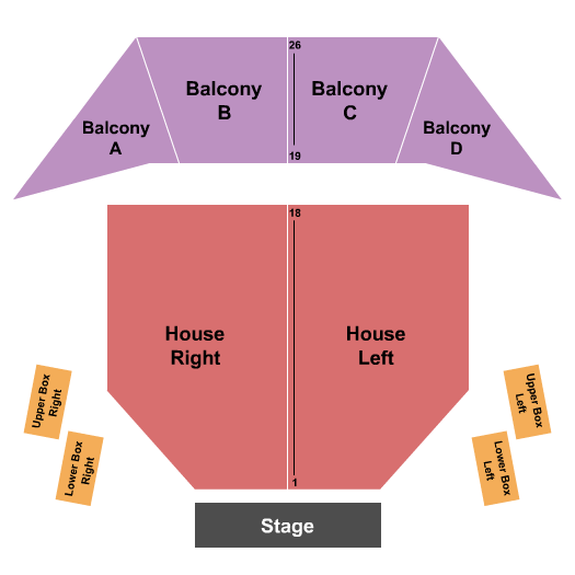 Sorg Opera House Seating Chart: End Stage