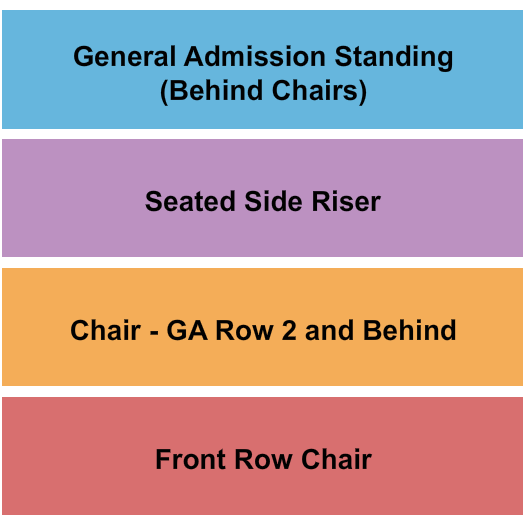 Soul Kitchen Seating Chart: GA/Front Row/Chair/Side Riser
