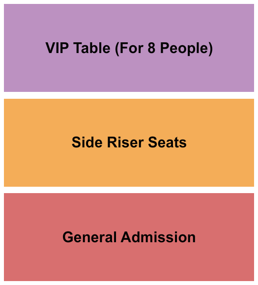 Soul Kitchen Seating Chart: GA/VIP tbl/Side Riser