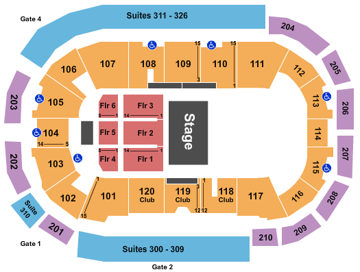 South Okanagan Events Centre Seating Chart: Endstage 1