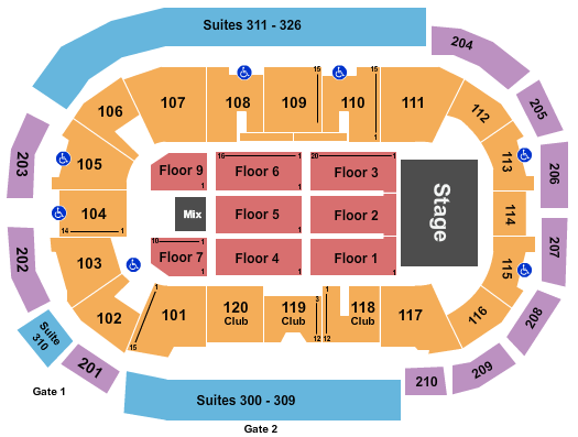 South Okanagan Events Centre Seating Chart: Endstage 4