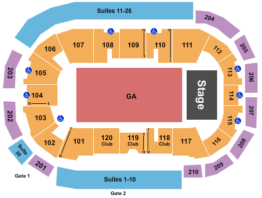 South Okanagan Events Centre Seating Chart: Endstage GA 2