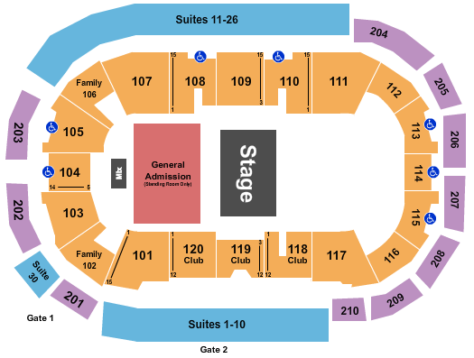 South Okanagan Events Centre Seating Chart: Halfhouse GA Floor 2