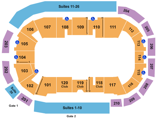 South Okanagan Events Centre Seating Chart: Open Floor