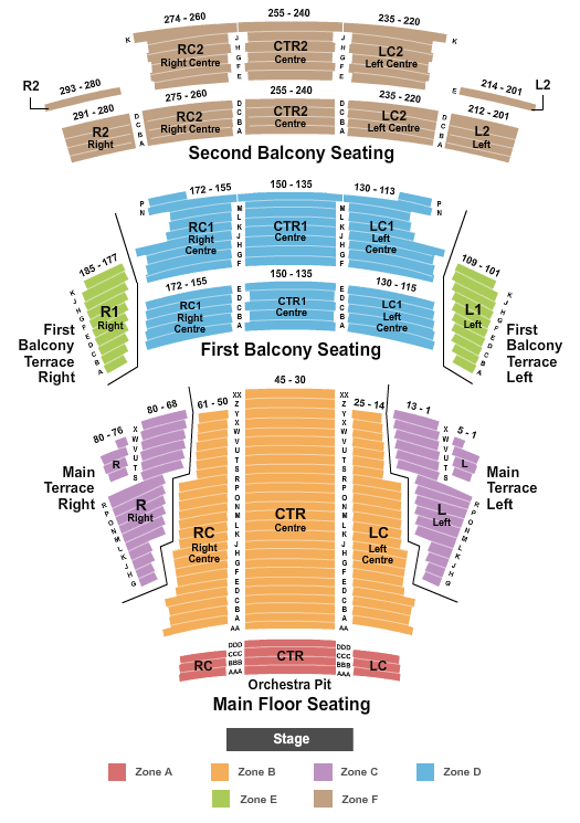 Southern Alberta Jubilee Auditorium Seating Chart: End Stage Int Zone
