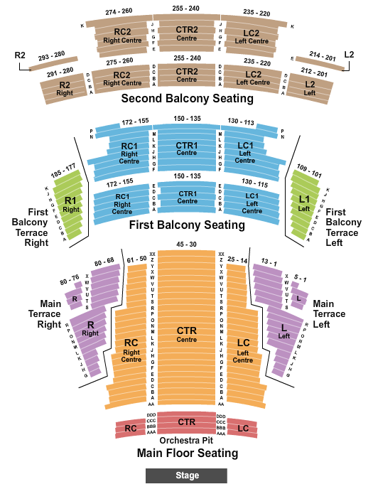 Southern Alberta Jubilee Auditorium Seating Chart: Endstage