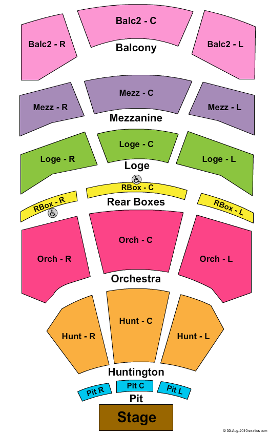 Southern Theatre Seating Chart: End Stage