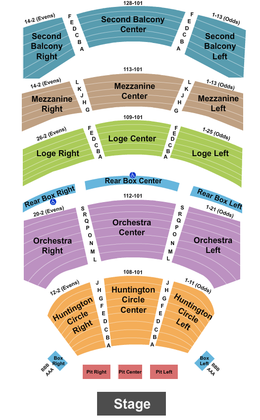 Southern Theatre Seating Chart