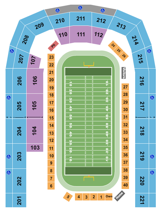 Southwest Motors Events Center Seating Chart: Football