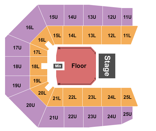 Spark Arena Seating Chart: Half House GA Floor