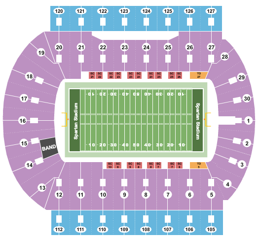 Spartan Stadium - MI Seating Chart: Football 2