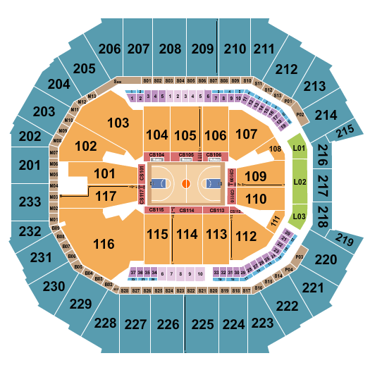 Spectrum Center Seating Chart: Basketball