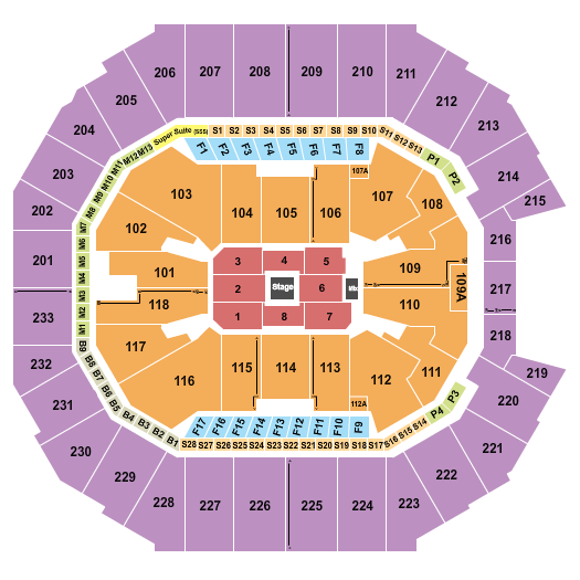Spectrum Center Seating Chart: Center Stage 2