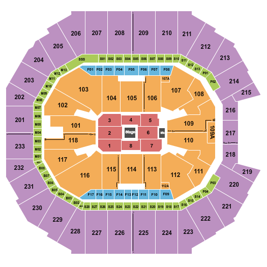 Spectrum Center Seating Chart: Center Stage 2