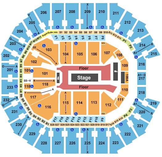 Spectrum Center Seating Chart: Center Stage GA Floor