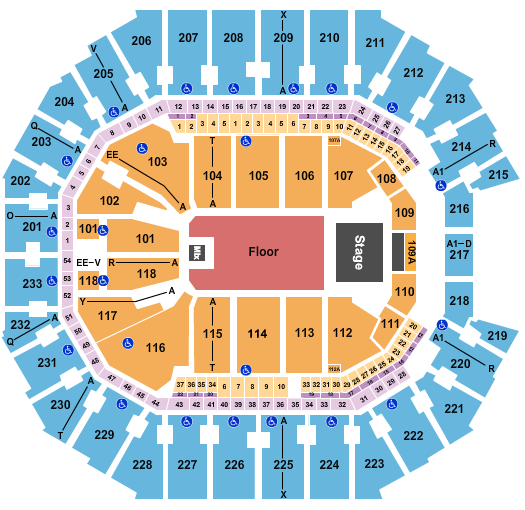 Spectrum Center Seating Chart: Endstage GA Floor