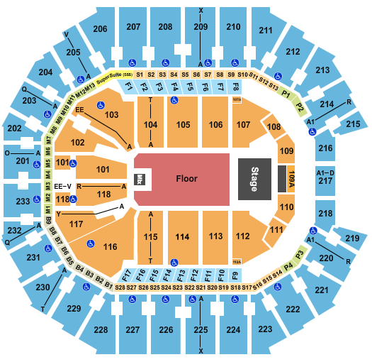 Spectrum Center Seating Chart: Endstage GA Floor