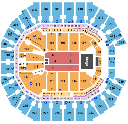Spectrum Center Seating Chart: Endstage 2