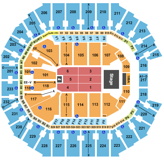 Spectrum Center Seating Chart: Endstage 2