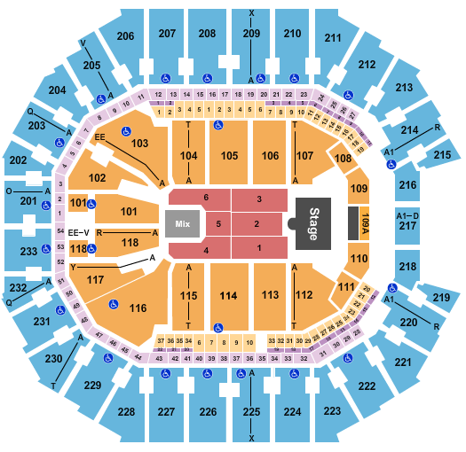 Spectrum Center Seating Chart: Endstage 6