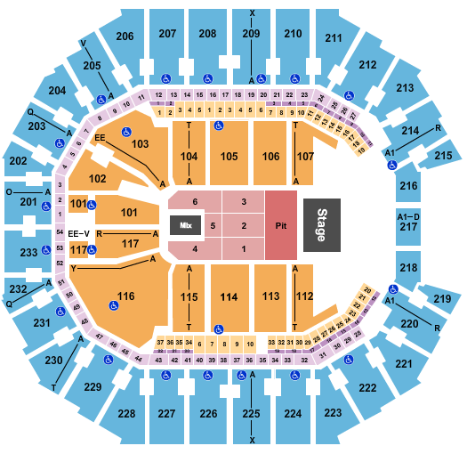 Spectrum Center Seating Chart: Endstage GA Pit