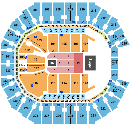 Spectrum Center Seating Chart: Endstage GA Pit