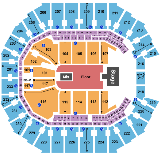 Spectrum Center Seating Chart: NF