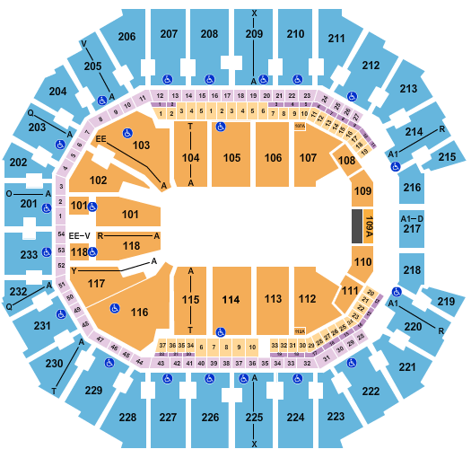 Spectrum Center Seating Chart: Open Floor