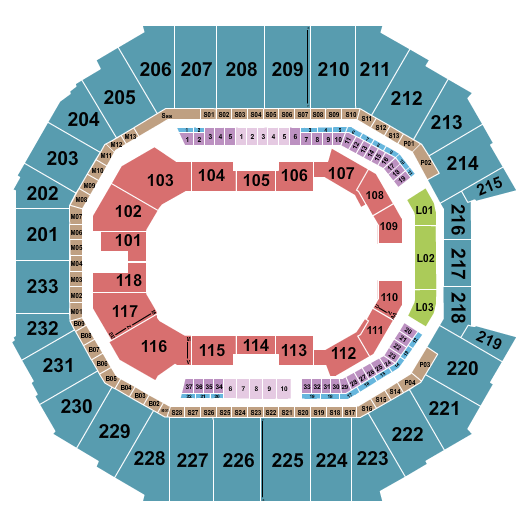 Spectrum Center Seating Chart: Performance Area