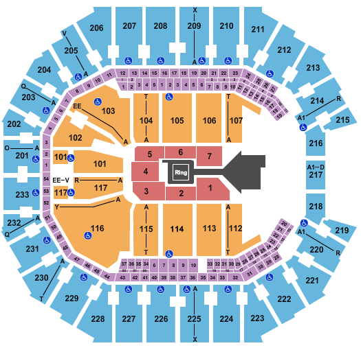 Spectrum Center Seating Chart: WWE-2