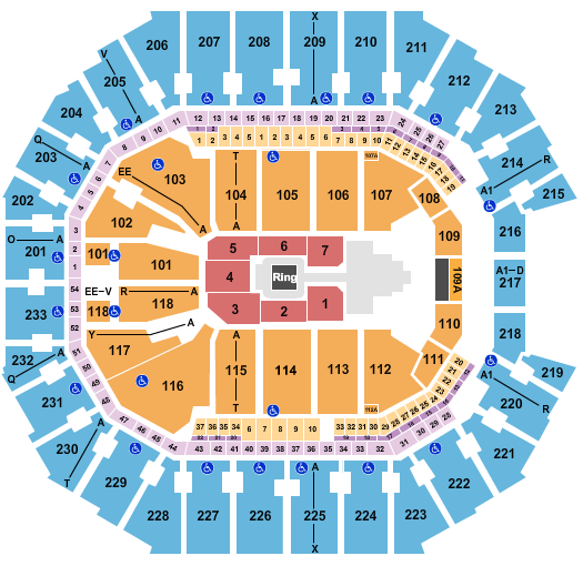 Spectrum Center Seating Chart: WWE 2