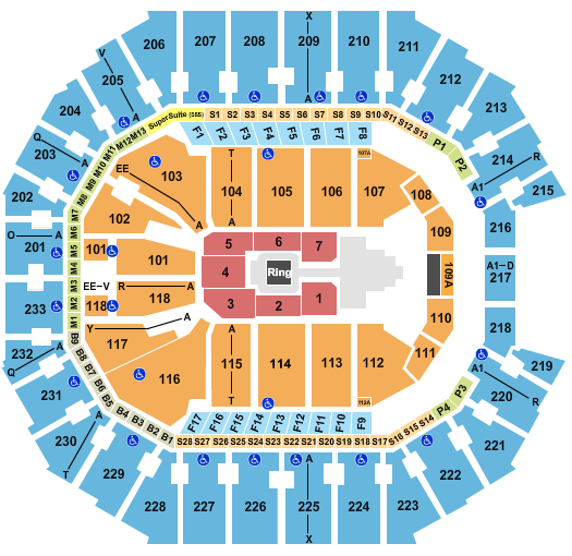 Spectrum Center Seating Chart: WWE 2
