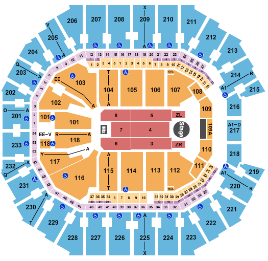 Spectrum Center Seating Chart: Zayn