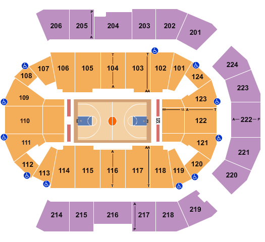 Spokane Arena Seating Chart: Basketball 2