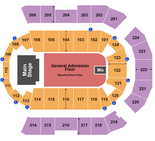 Spokane Arena Seating Chart: Endstage GA Flr 3